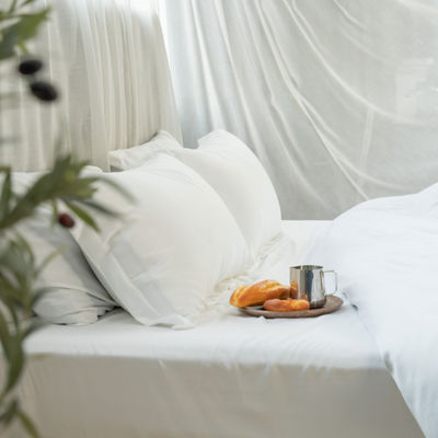 Ensemble de draps de lit en bambou 100% biologique couverture de couette avec draps de poche profonde 2-2,5 kg