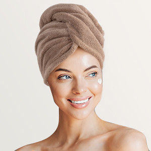 Accueil Logo personnalisé Microfibre sèche-cheveux serviette enveloppement Turban pour le séchage rapide