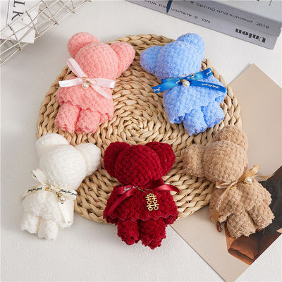 Ours en peluche carré jouet fourré ensemble de serviettes pour jouets pour enfants cadeau de Noël