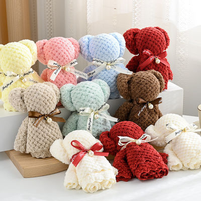 Ours en peluche carré jouet fourré ensemble de serviettes pour jouets pour enfants cadeau de Noël