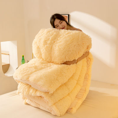 Couette d'hiver épaissie pour toutes les saisons avec velours de vison pour cheveux longs et chaleur 100% polyester