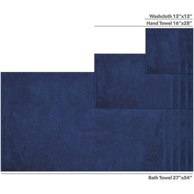 Très absorbant 6 pièces 100% coton ensemble de serviettes de luxe Dobby Bordure pour la douche de salle de bain