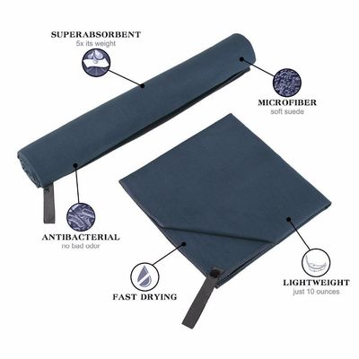 Tissu personnalisé légère super absorbant serviette de voyage de sport avec sac à main