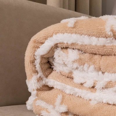 Couche double de couverture épaisse imprimée de style de Noël de laine de corail lancer Sherpa Plush Couverture