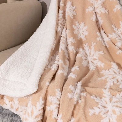 Couche double de couverture épaisse imprimée de style de Noël de laine de corail lancer Sherpa Plush Couverture