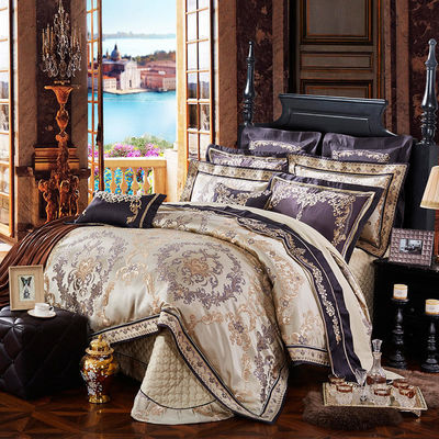 Ajoutez une touche de luxe à votre hôtel avec cet ensemble de jacquard de style européen durable