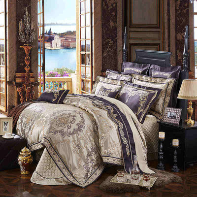 Ajoutez une touche de luxe à votre hôtel avec cet ensemble de jacquard de style européen durable