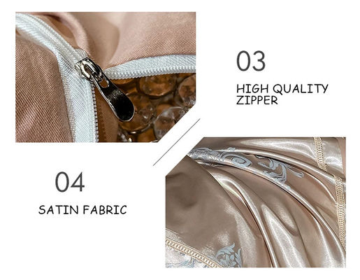 Mariage Jacquard Imprimé Luxe King Size Satin de soie Lit mis en place pour un confort durable