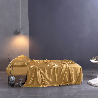 Impression réactive de luxe de la soie de satin Lit ensemble de pure mûrier 19 Momme soie 4pcs pour la maison