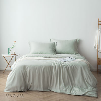 300TC draps de lit en bambou taille standard et motif solide pour un ensemble de lit de luxe