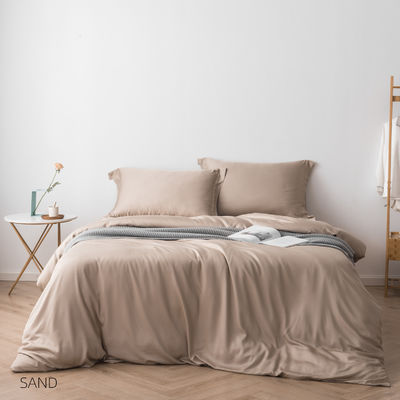 300TC draps de lit en bambou taille standard et motif solide pour un ensemble de lit de luxe