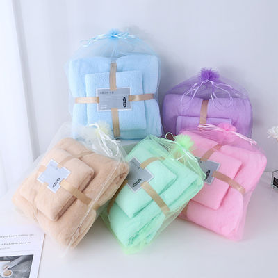 Adultes et enfants ensemble de serviettes à main pour le visage et les mains serviettes en velours de corail absorbant doux pour tous les âges
