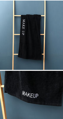 Personnalisation de motifs de broderie 100% coton ensembles de serviettes de bain en noir avec logo