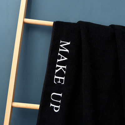 Personnalisation de motifs de broderie 100% coton ensembles de serviettes de bain en noir avec logo