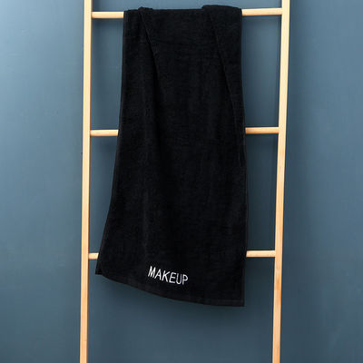 Personnalisation de motifs de broderie 100% coton ensembles de serviettes de bain en noir avec logo