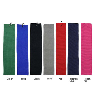 Microfibre toute saison serviette de balle de golf logo personnalisé Waffle serviette de golf avec grommet et Ho