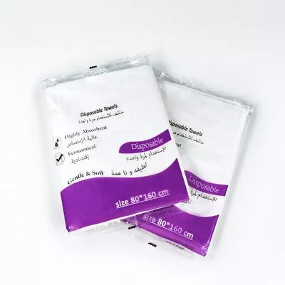 Logo du client serviettes jetables pour salon de beauté Barbier Blanc OEM serviette de salle de bain