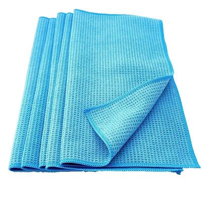 Produit de soins de voiture en microfibre de polyester 380 GSM Waffle tissage séchage des serviettes pour le détail