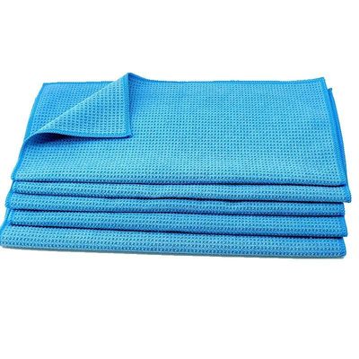 Produit de soins de voiture en microfibre de polyester 380 GSM Waffle tissage séchage des serviettes pour le détail