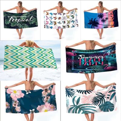 100% polyester serviette de plage sans sable personnalisée avec conceptions personnalisées Logo imprimé sur mesure