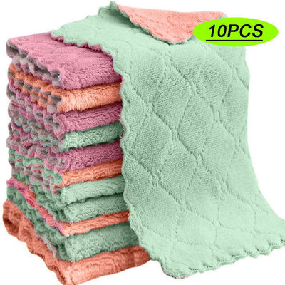 10pcs serviette en mélange de coton pour le nettoyage domestique absorbant et ustensiles de table antiadhésifs