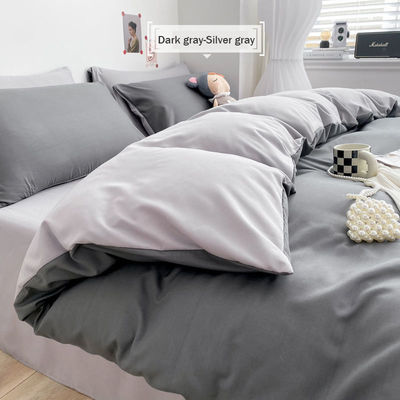 Ensemble de draps en coton tissé de couleur solide