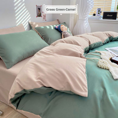Ensemble de draps en coton tissé de couleur solide