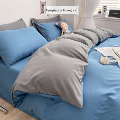 Ensemble de draps en coton tissé de couleur solide