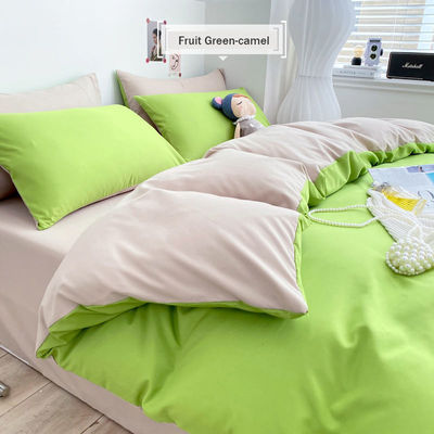 Ensemble de draps en coton tissé de couleur solide