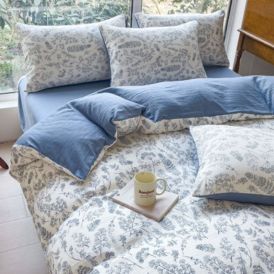 Couverture de lit confortable en coton lavé à double couche en fil couverture de lit