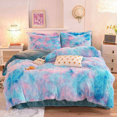 Fluffy Plush Faux Fur Velvet Shaggy Queen King Size Couverture de couette