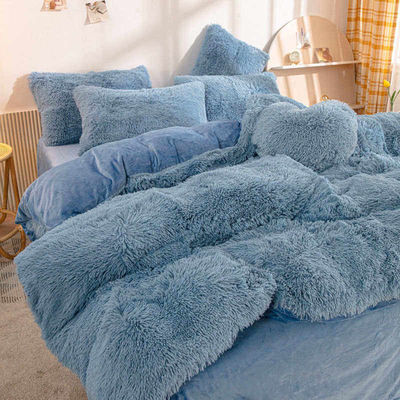 Fluffy Plush Faux Fur Velvet Shaggy Queen King Size Couverture de couette