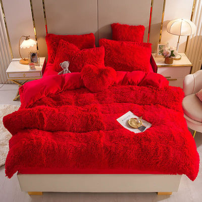 Fluffy Plush Faux Fur Velvet Shaggy Queen King Size Couverture de couette