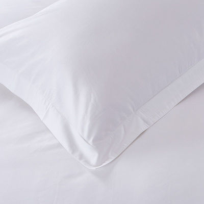 300TC Satin Blanc King Taille Hôtel Couette Couverture Plaque Plate Ensemble avec motif solide