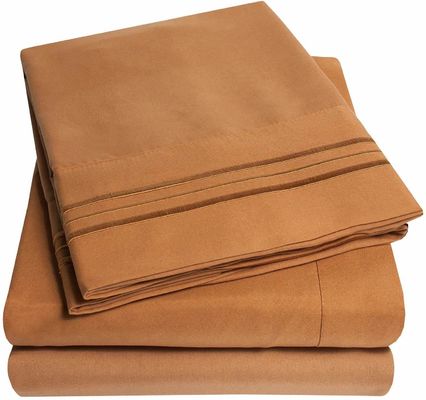 Ensemble de draps en microfibre pour les draps de couverture de couleur solide au marché du Canada et du Mexique