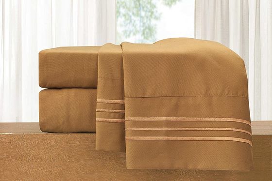 Ensemble de draps en microfibre pour les draps de couverture de couleur solide au marché du Canada et du Mexique