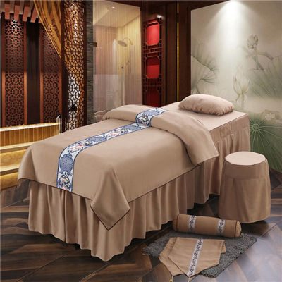Masseuse de style moderne, couverture de table, lit en microfibre pure.