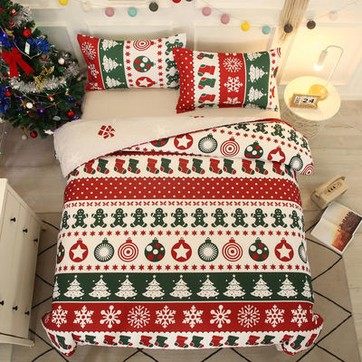 Densité de tissu personnalisée Lit de fête d'hiver Comfort Sets pour la maison Noël 4pc Set