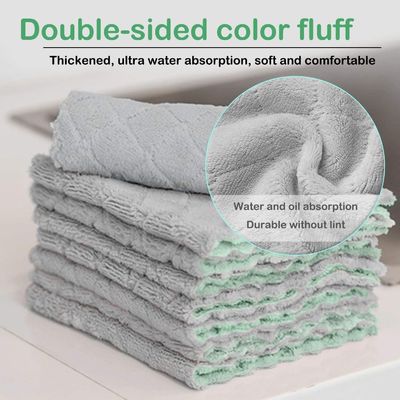 Tissu de nettoyage en microfibre de design tricoté pour le kit de maison sans lingots et multicolore
