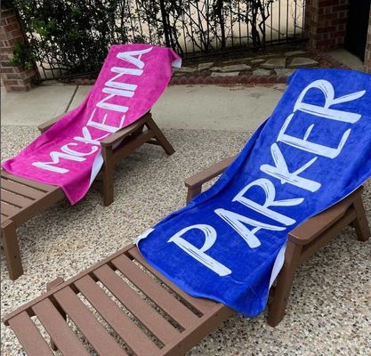 Antimicrobien Nom Personnalisé serviette de plage Parfait pour les vacances d'anniversaire