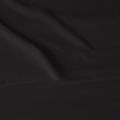 Lavé en microfibre super douce 4 pièces Lit avec poches profondes Queen Noir Solid