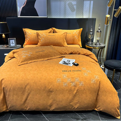 Ensembles de literie en coton égyptien de luxe pour la maison textile avec rideaux assortis pour le lit king size