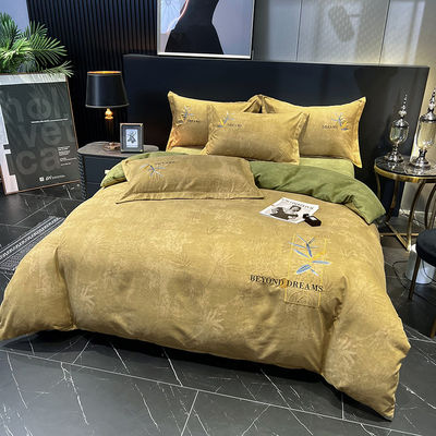 Ensembles de literie en coton égyptien de luxe pour la maison textile avec rideaux assortis pour le lit king size