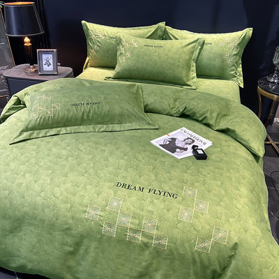 Ensembles de literie en coton égyptien de luxe pour la maison textile avec rideaux assortis pour le lit king size