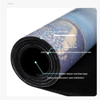 Tapis de bain en pierre à séchage rapide avec couleur personnalisée et tapis de douche dur absorbant