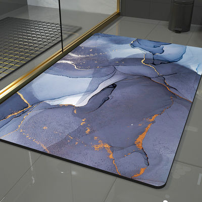 Tapis de bain en pierre à séchage rapide avec couleur personnalisée et tapis de douche dur absorbant