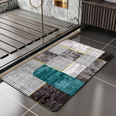 Tapis de bain en pierre à séchage rapide avec couleur personnalisée et tapis de douche dur absorbant