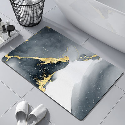 Tapis de bain en pierre à séchage rapide avec couleur personnalisée et tapis de douche dur absorbant