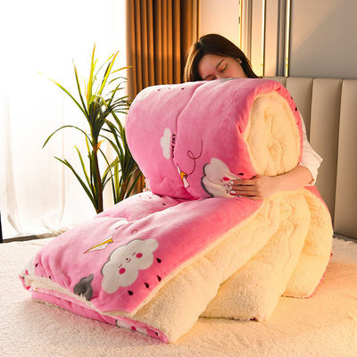 100% polyester pour toutes les saisons sur mesure chaud de laine d'agneau couette de confort lit ensemble