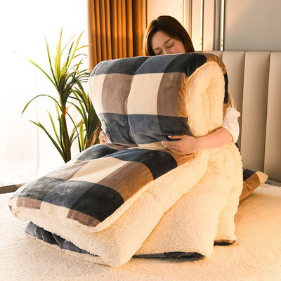 Ensemble de literie personnalisée épaissie en laine d'agneau chaude avec 100% de tissu de polyester